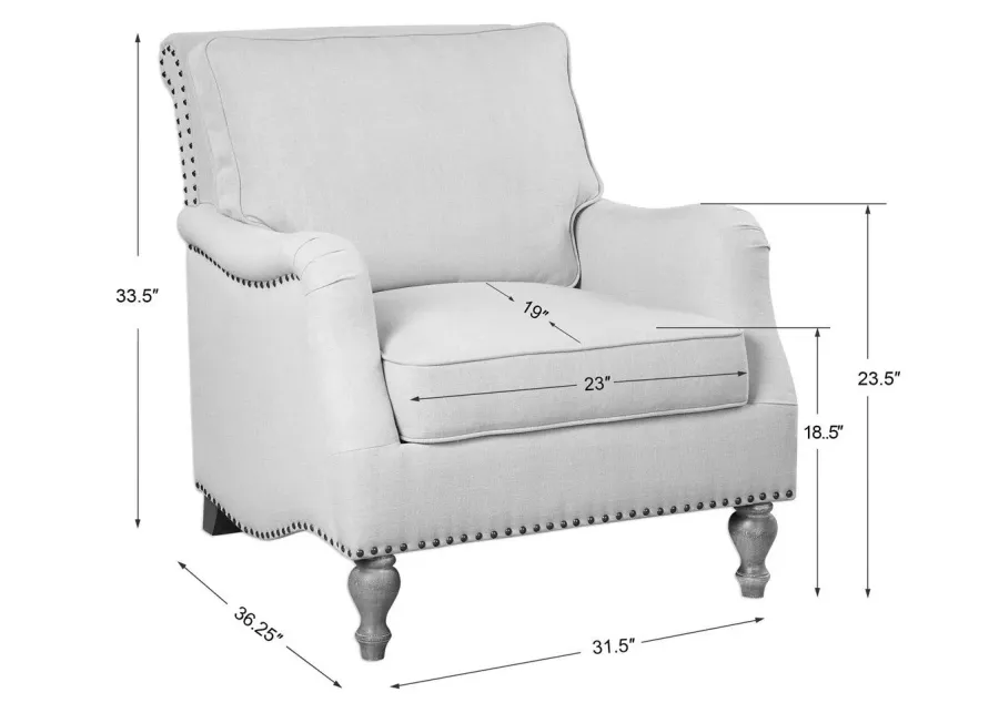 ARMSTEAD WHITE ENGLISH ARM CHAIR