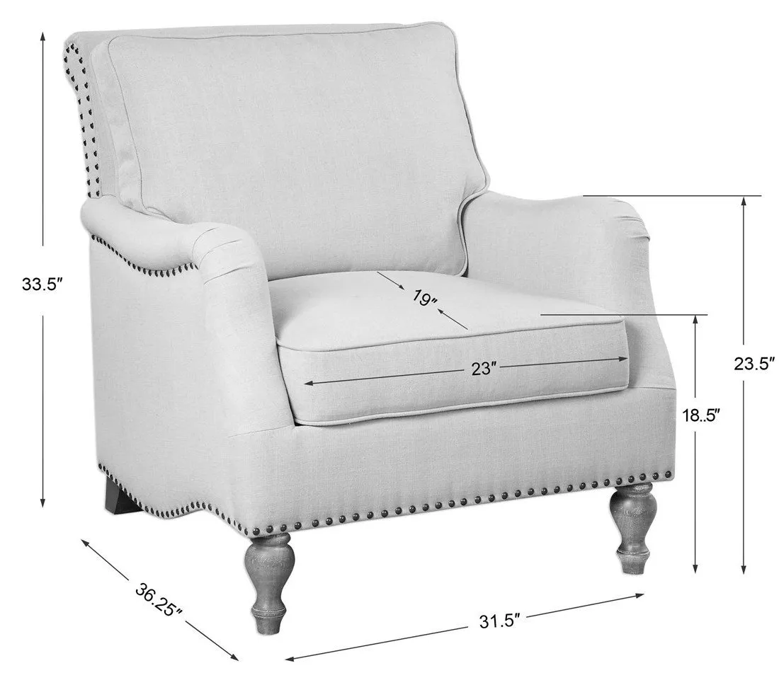 ARMSTEAD WHITE ENGLISH ARM CHAIR