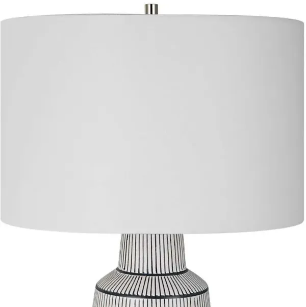 Uttermost Breton Navy Blue/Satin White/White Nautical Stripe Table Lamp
