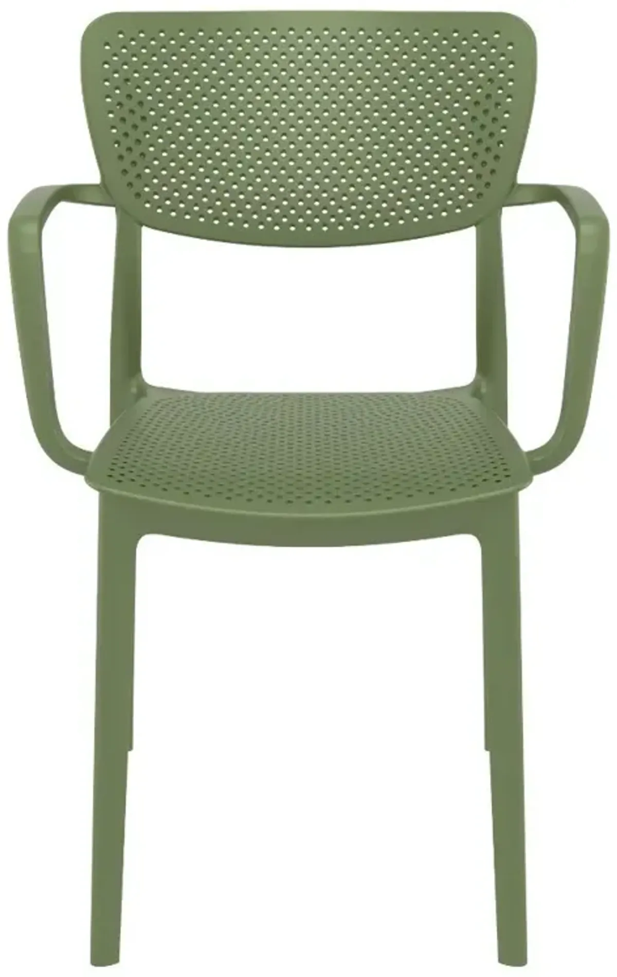 Loft Outdoor Dining Arm Chair Olive Green