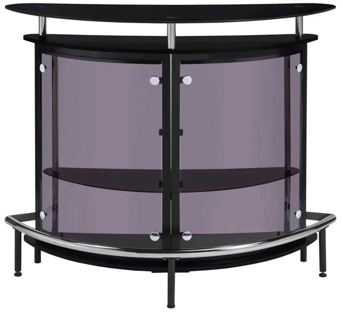 Coaster Amarillo Freestanding Glass Top Home Bar Wine Cabinet Black