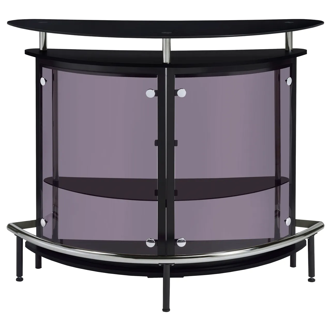 CONTEMPORARY BLACK BAR UNIT WITH TEMPERED GLASS