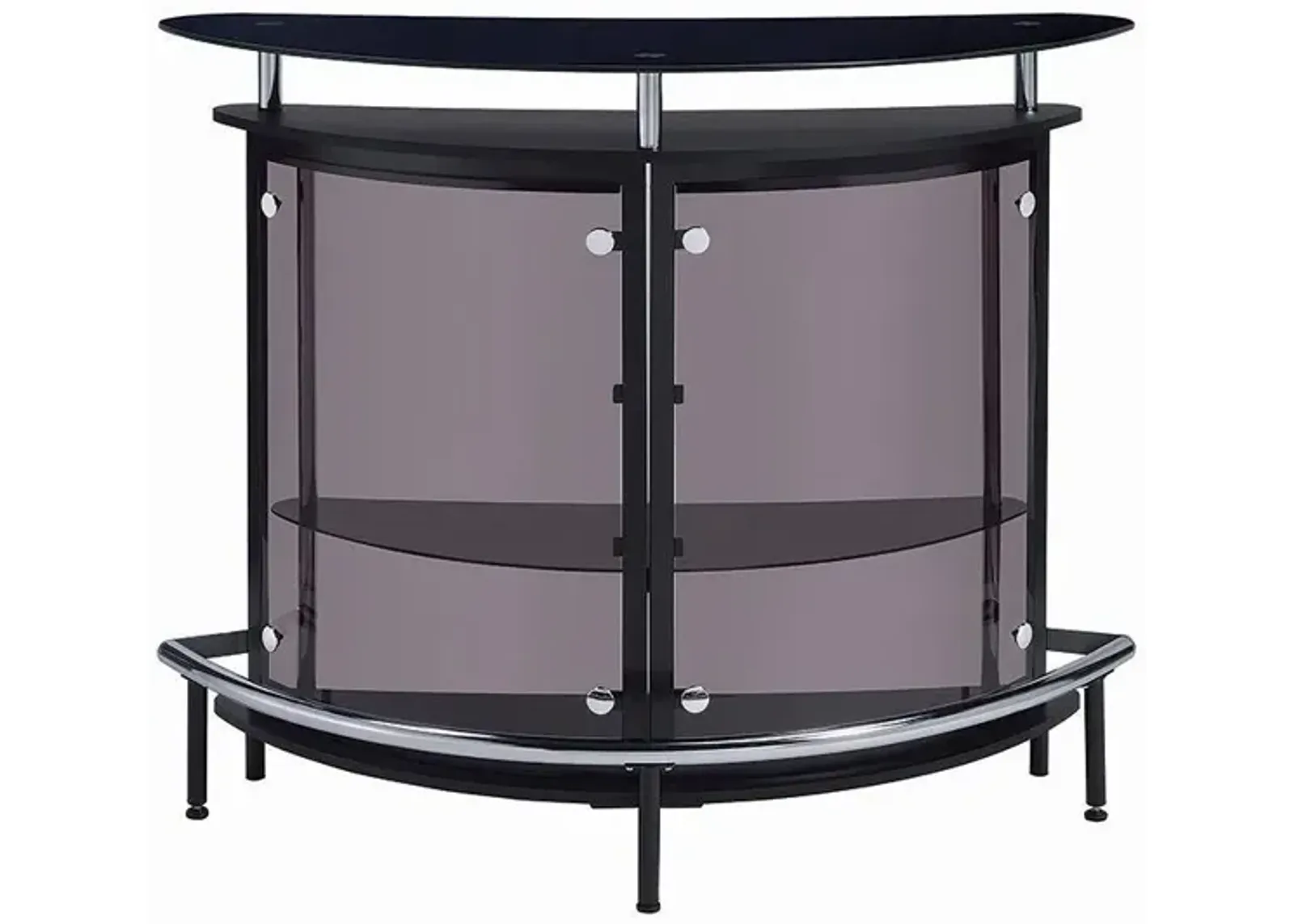 Amarillo Freestanding Glass Top Home Bar Wine Cabinet Black