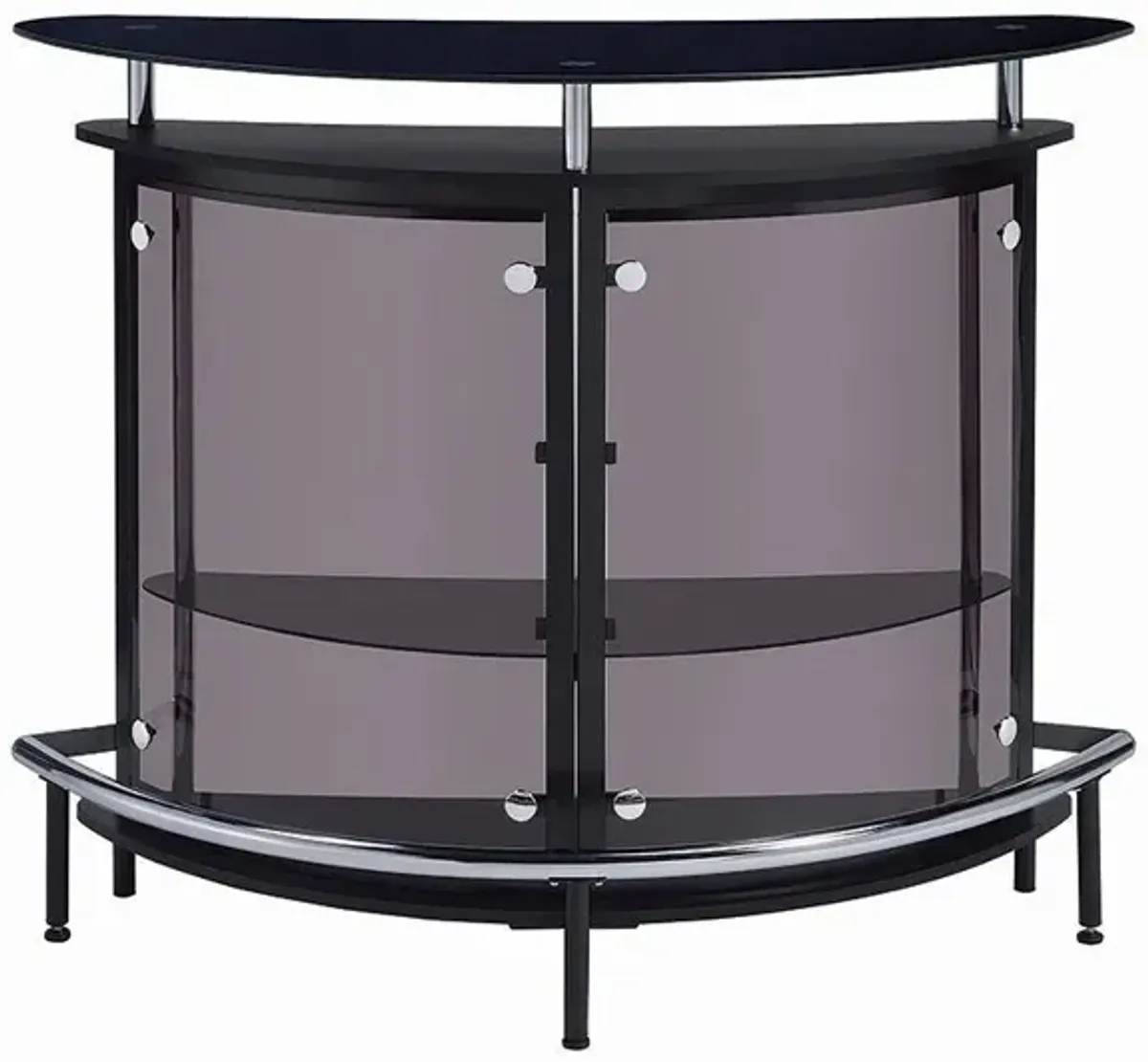 Coaster Amarillo Freestanding Glass Top Home Bar Wine Cabinet Black