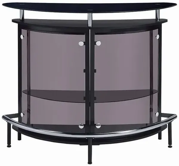 Coaster Amarillo Freestanding Glass Top Home Bar Wine Cabinet Black
