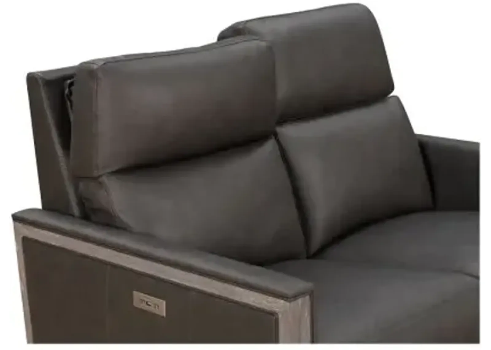 Barcalounger Hartman Dark Gray Power Reclining Leather Loveseat