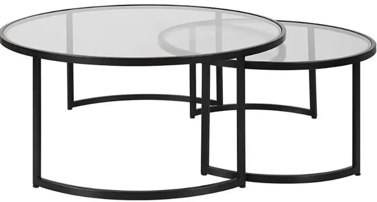 Uttermost Rhea 2-Piece Black Nesting Coffee Table Set