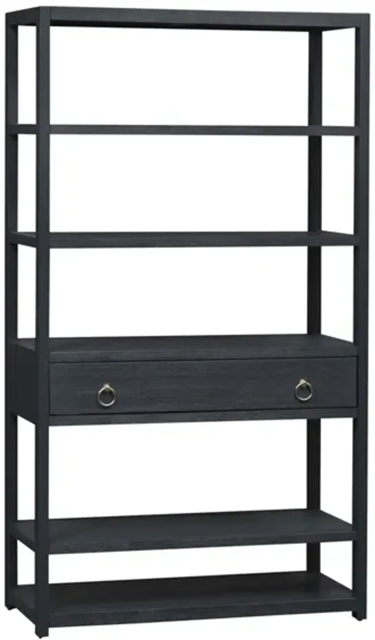 Liberty Furniture Wire Brushed Denim White & Black Accent Bookcase East End