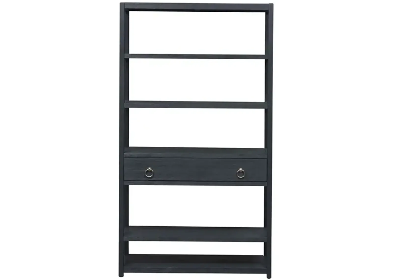 Liberty Furniture Wire Brushed Denim White & Black Accent Bookcase East End