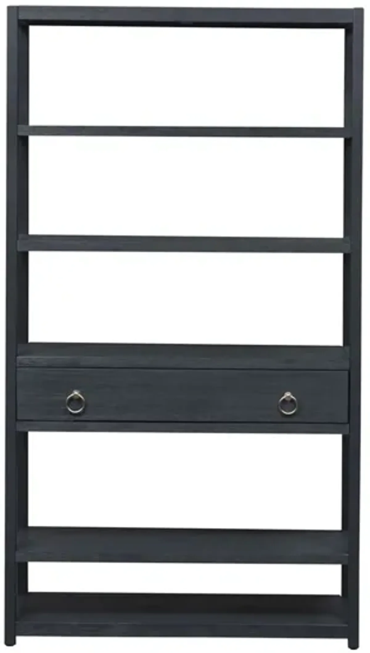 Liberty Furniture Wire Brushed Denim White & Black Accent Bookcase East End