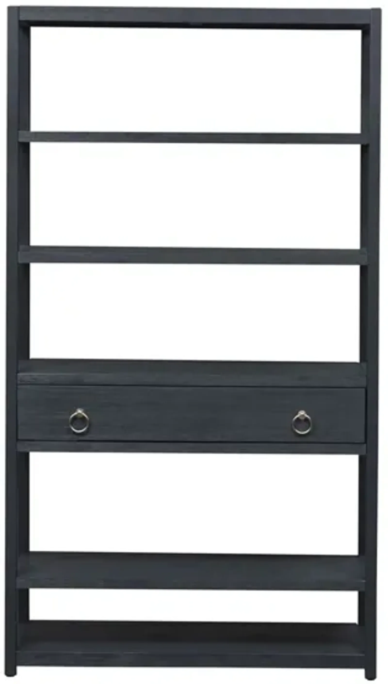 Liberty Furniture Wire Brushed Denim White & Black Accent Bookcase East End