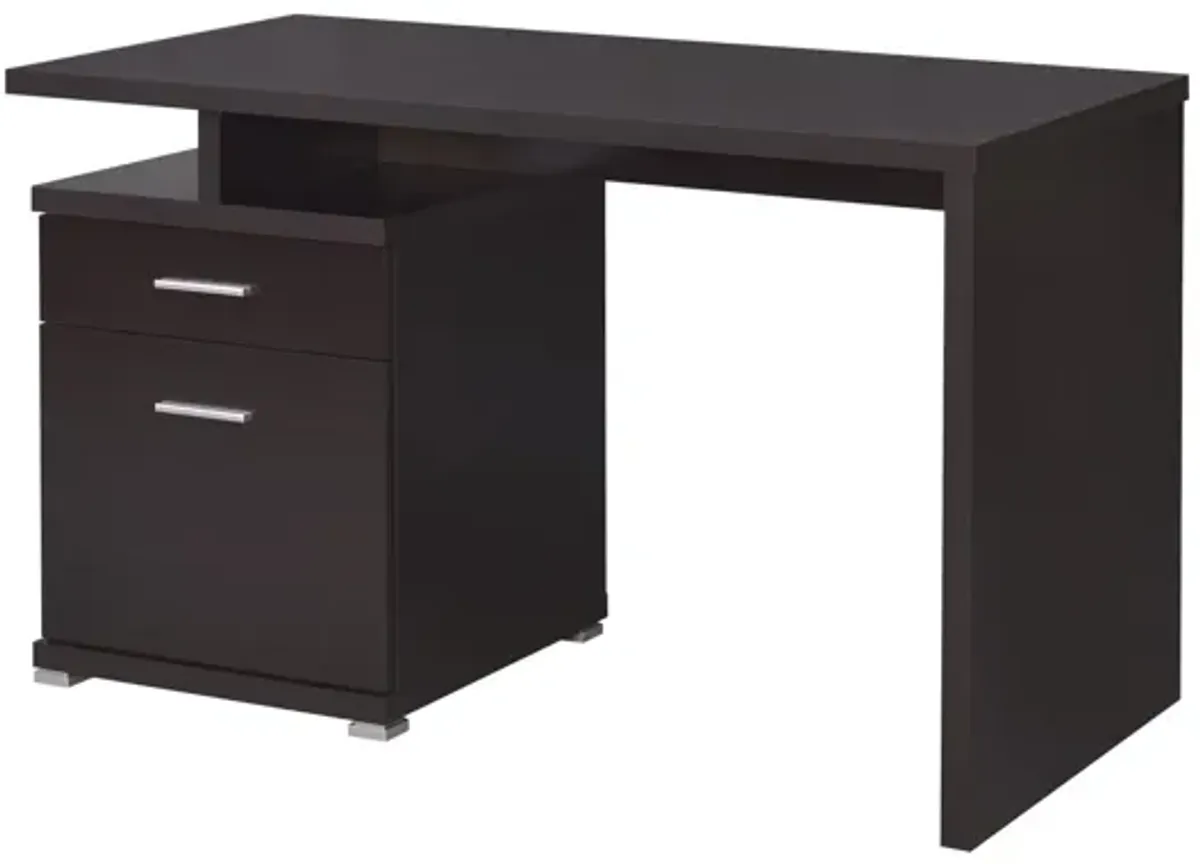 Irving 47 Inch 2-Drawer Office Computer Desk Cappuccino