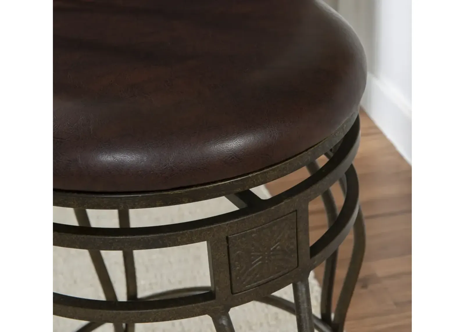 Linon 30 Inch Oval Back Bar Stool