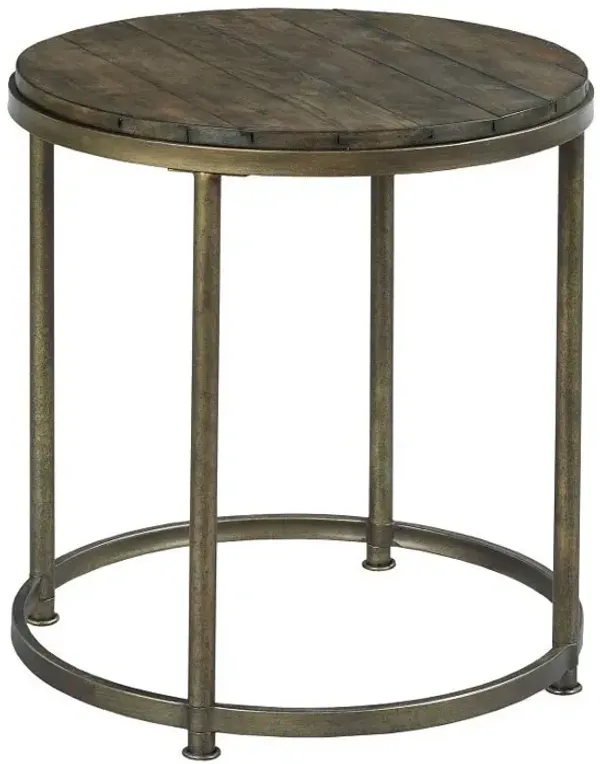 Hammary Wood & Metal Round End Table