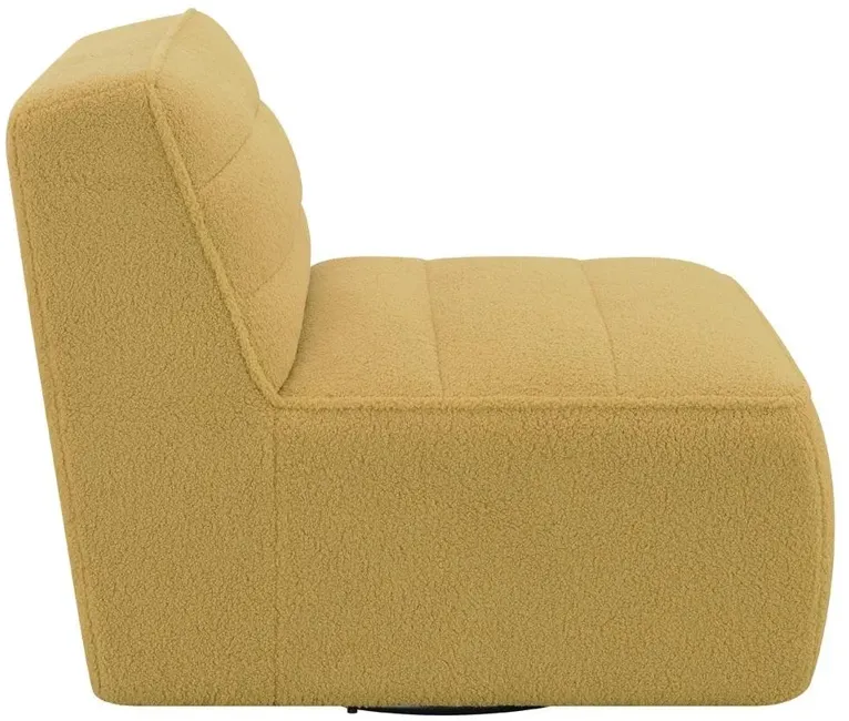 SWIVEL ARMLESS CHAIR MUSTARD