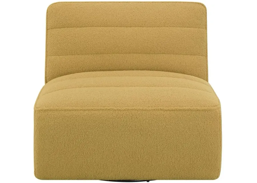 SWIVEL ARMLESS CHAIR MUSTARD