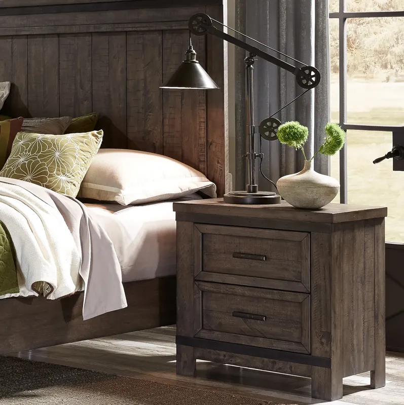 KING BOOKCASE BED DRESSER & MIRROR NIGHT STAND - THORNWOOD HILLS