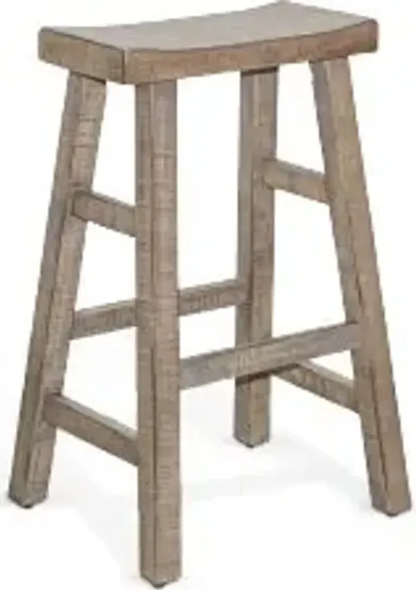 Sunny Designs Marina Beach Pebble 30 Inch Saddle Seat Stool with Wood Seat