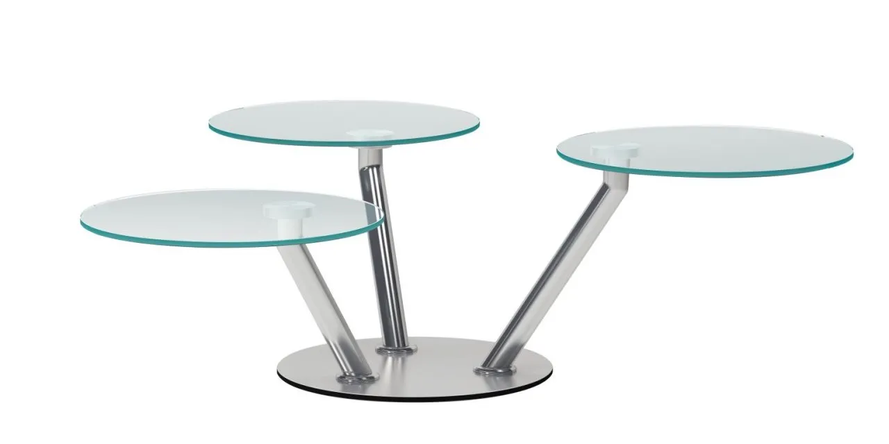 CONTEMPORARY TRIPLE SURFACE COCKTAIL TABLE