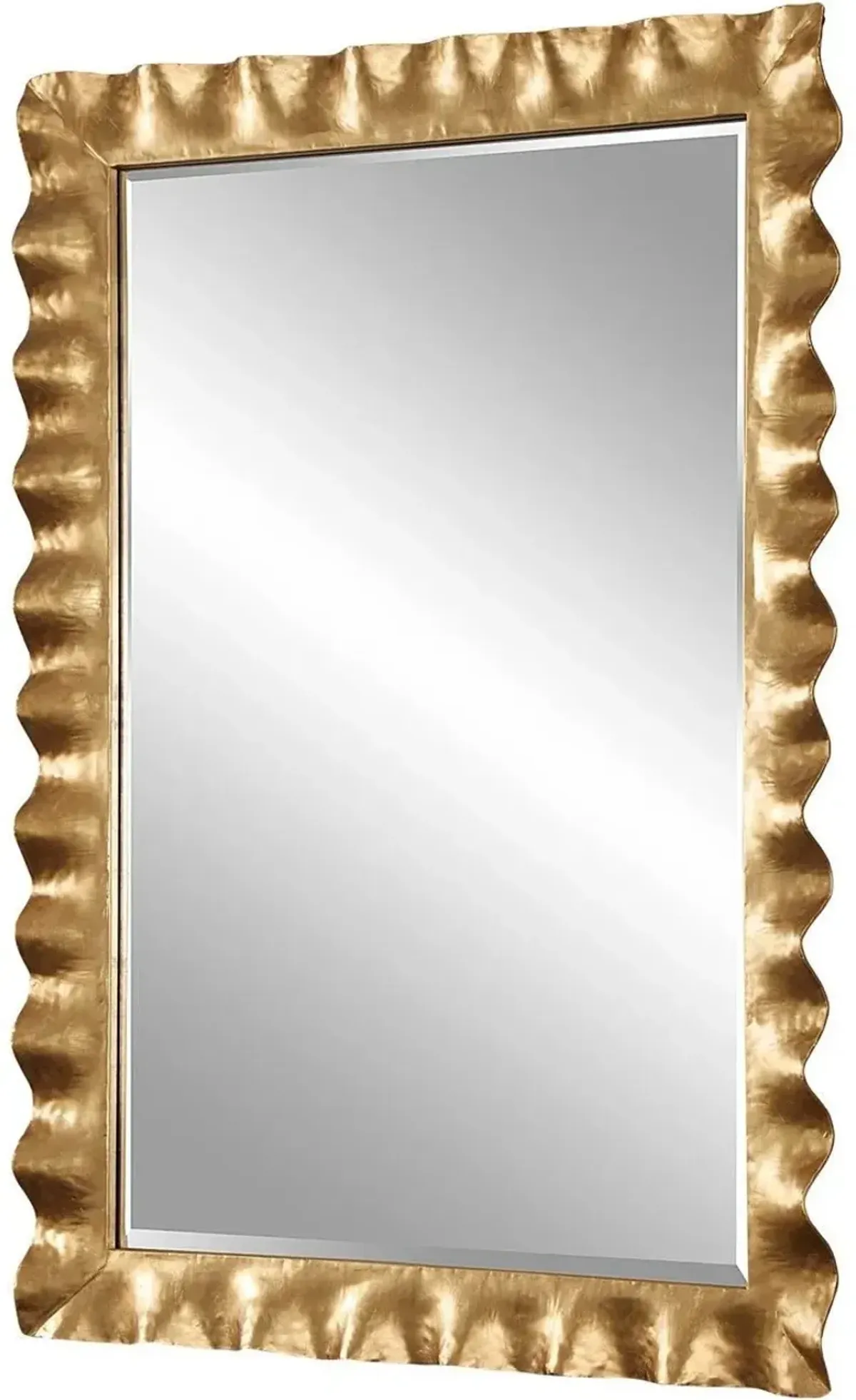 Uttermost Haya Antiqued Gold Leaf Scalloped Gold Mirror