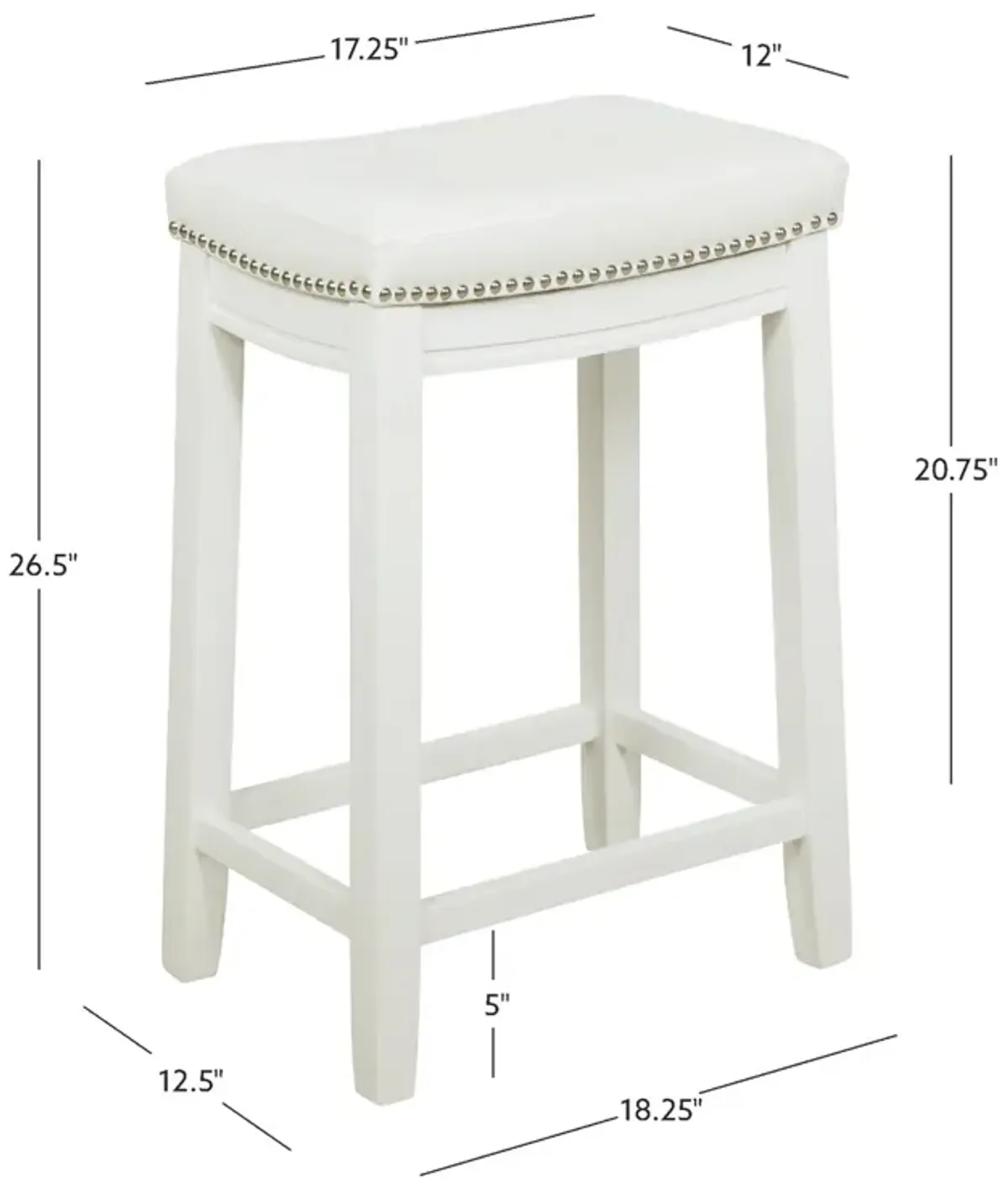 Linon Claridge Counter Stool White