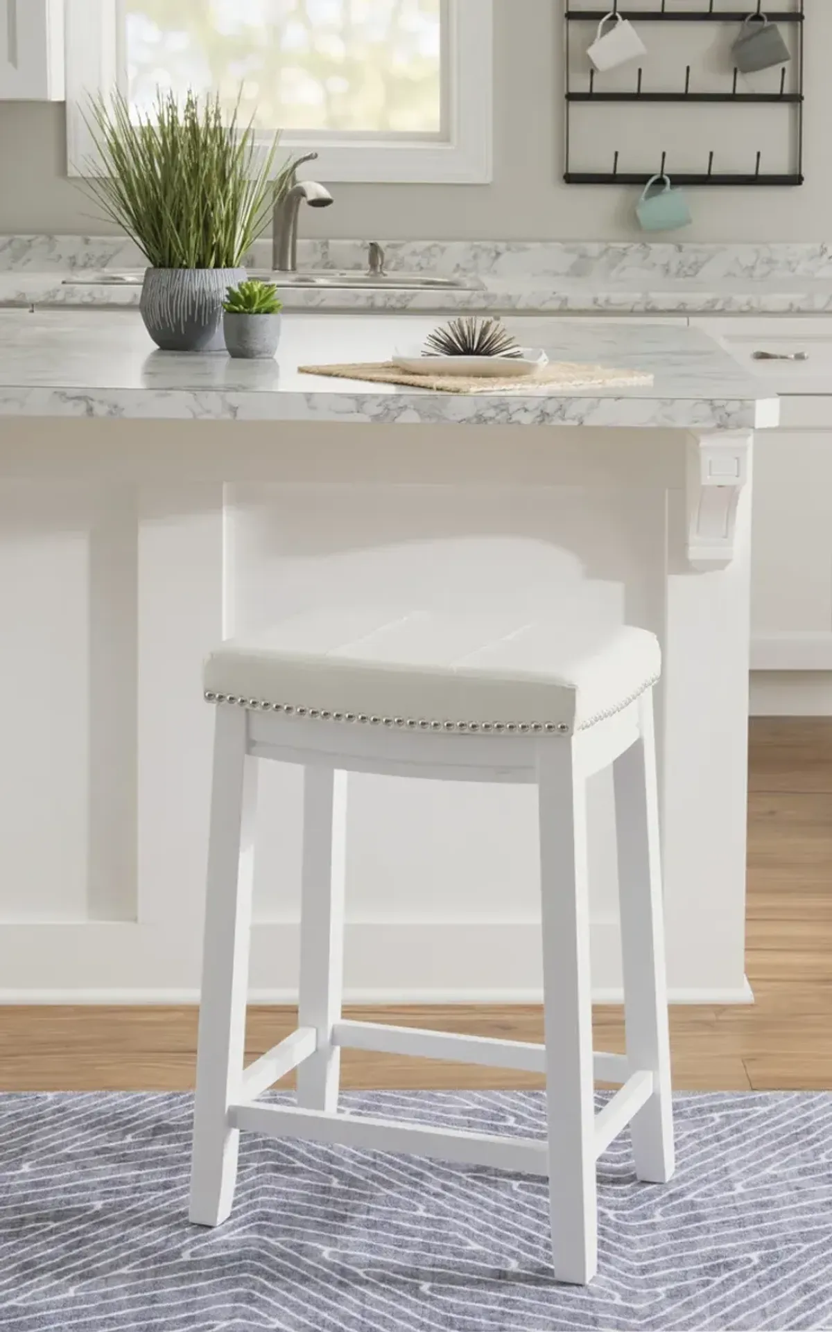 Linon Claridge Counter Stool White