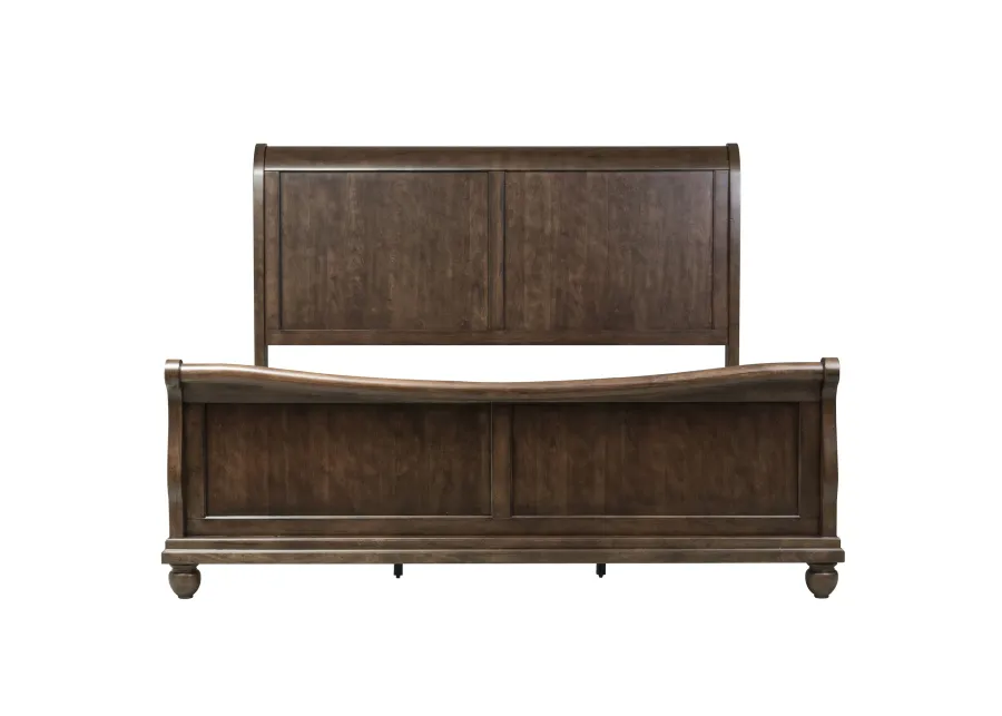 QUEEN SLEIGH BED DRESSER & MIRROR - RUSTIC TRADITIONS