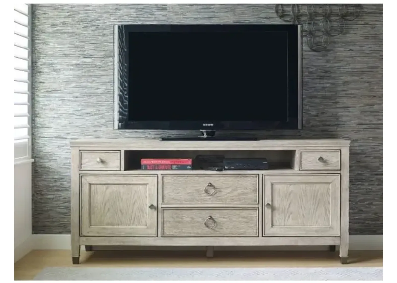 American Drew Vista Oyster Biscane Media Entertainment TV Stand