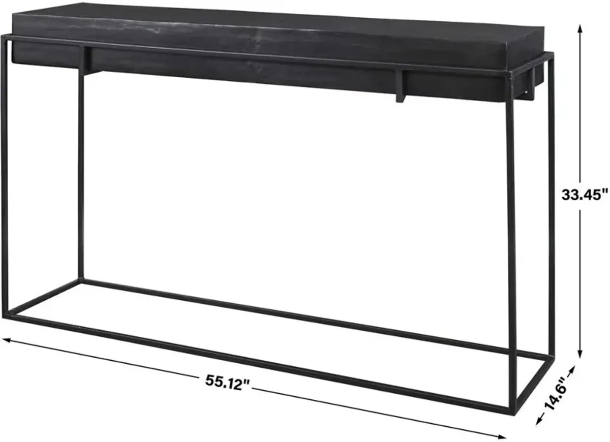 Uttermost Telon Dark Oxidized Black Modern Console Table