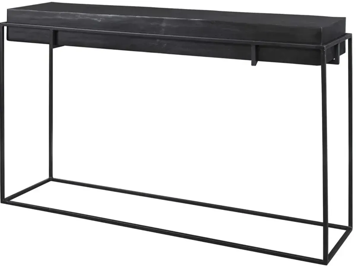 Uttermost Telon Dark Oxidized Black Modern Console Table