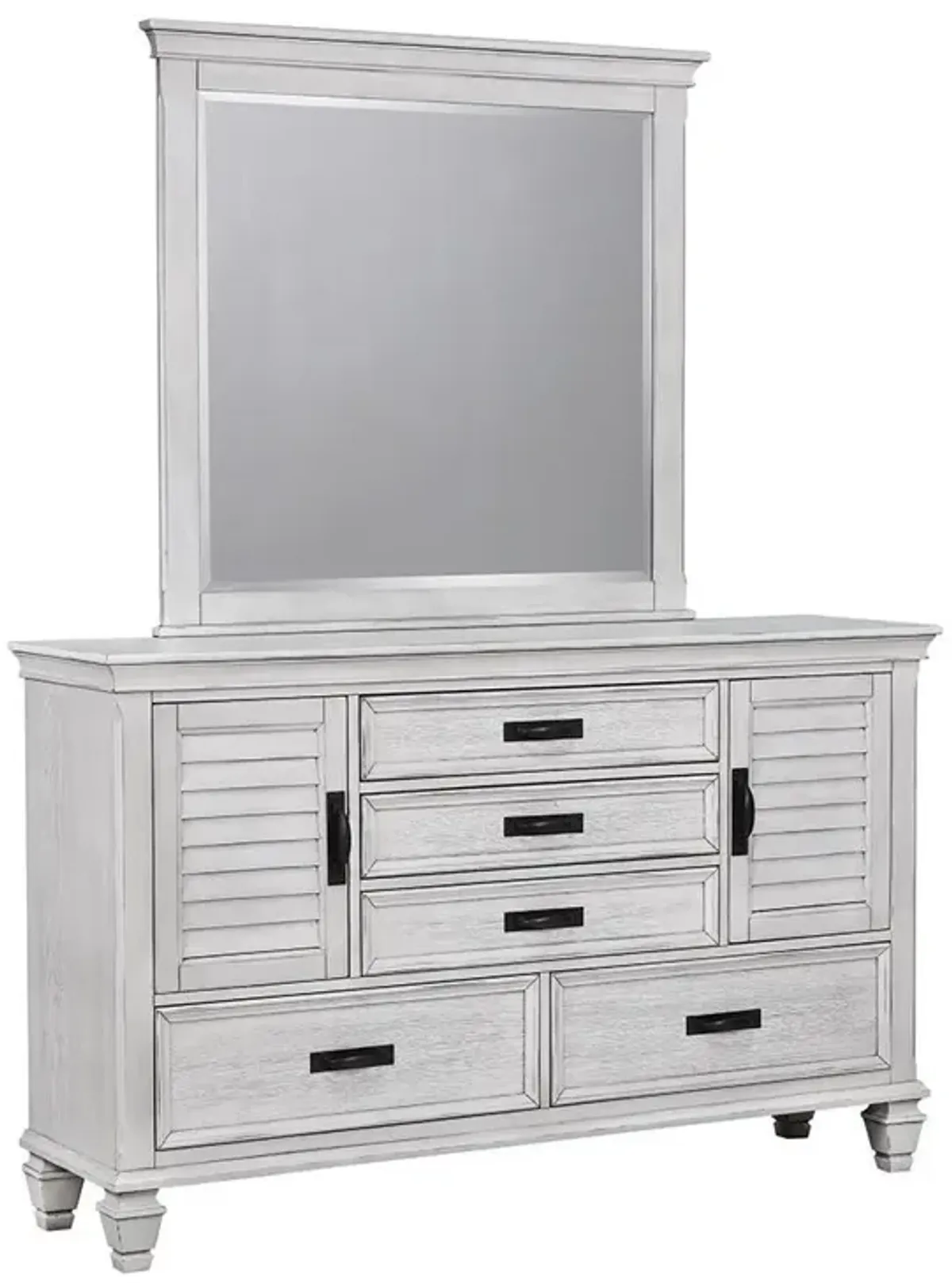 Coaster Franco Dresser Mirror Distressed White