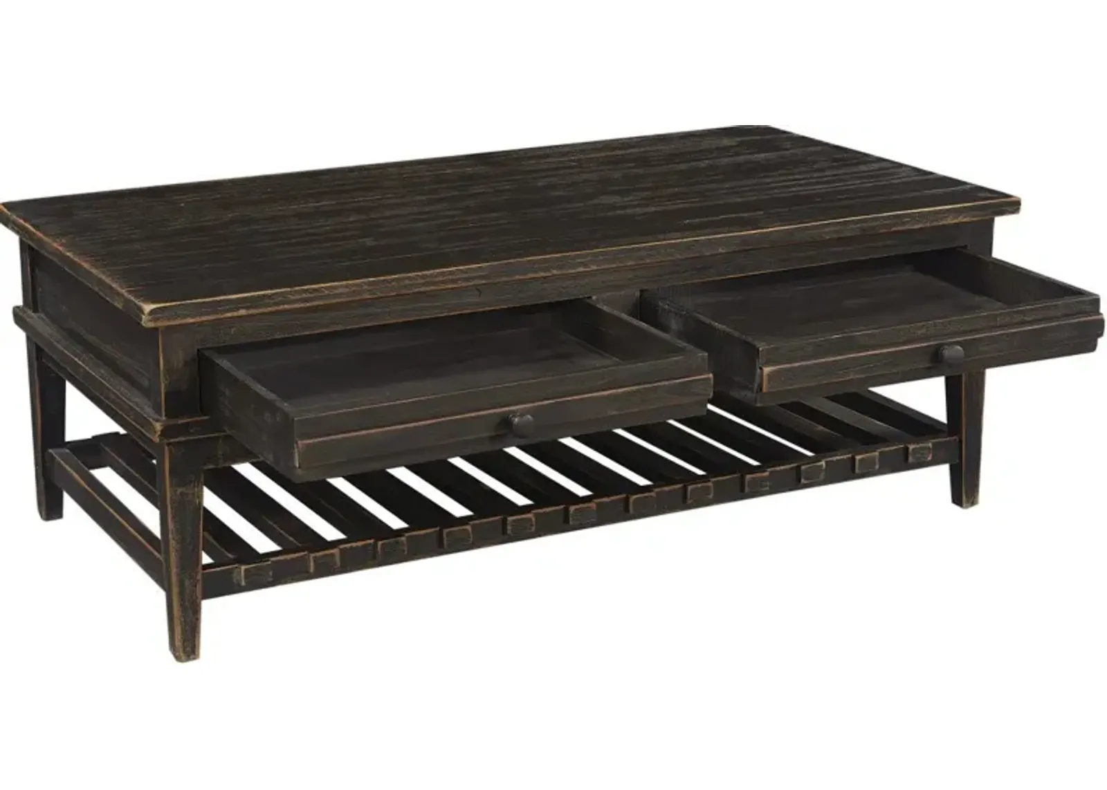 REEDS FARM WEATHERED BLACK COFFEE TABLE