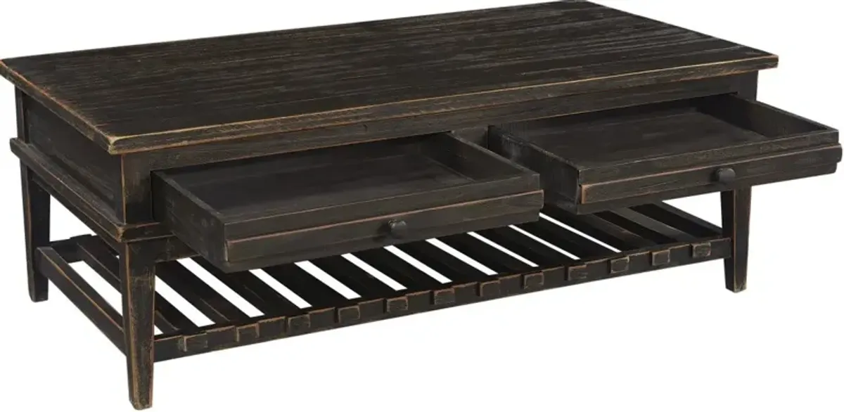 Aspenhome Reeds Farm Weathered Black Coffee Table