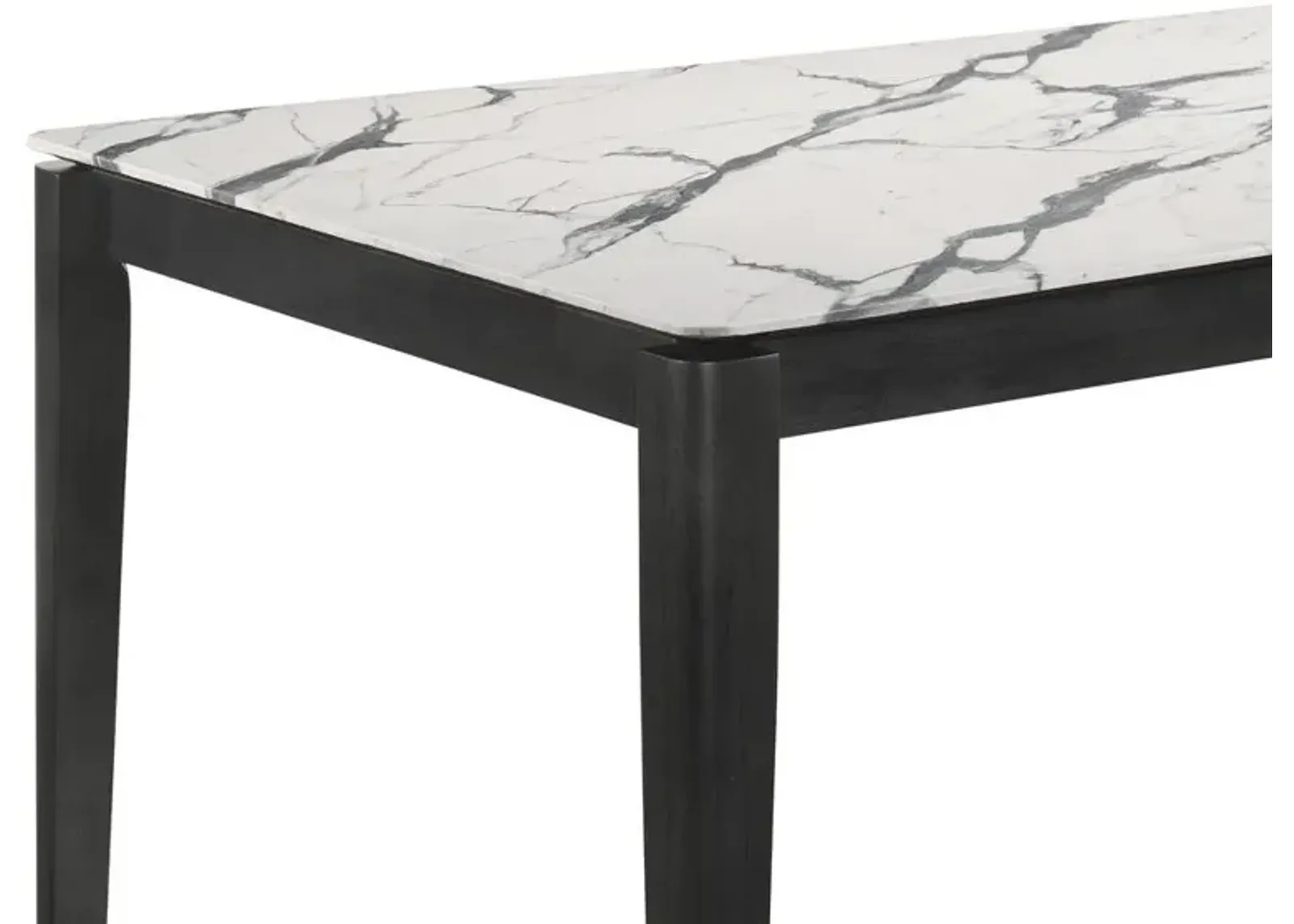 Stevie Rectangular 63 Inch Faux Marble Dining Table White