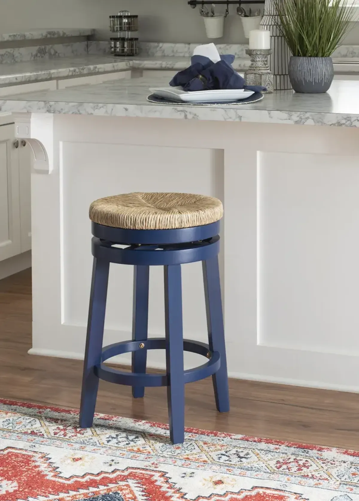 Powell Morgan Counter Stool Navy Blue