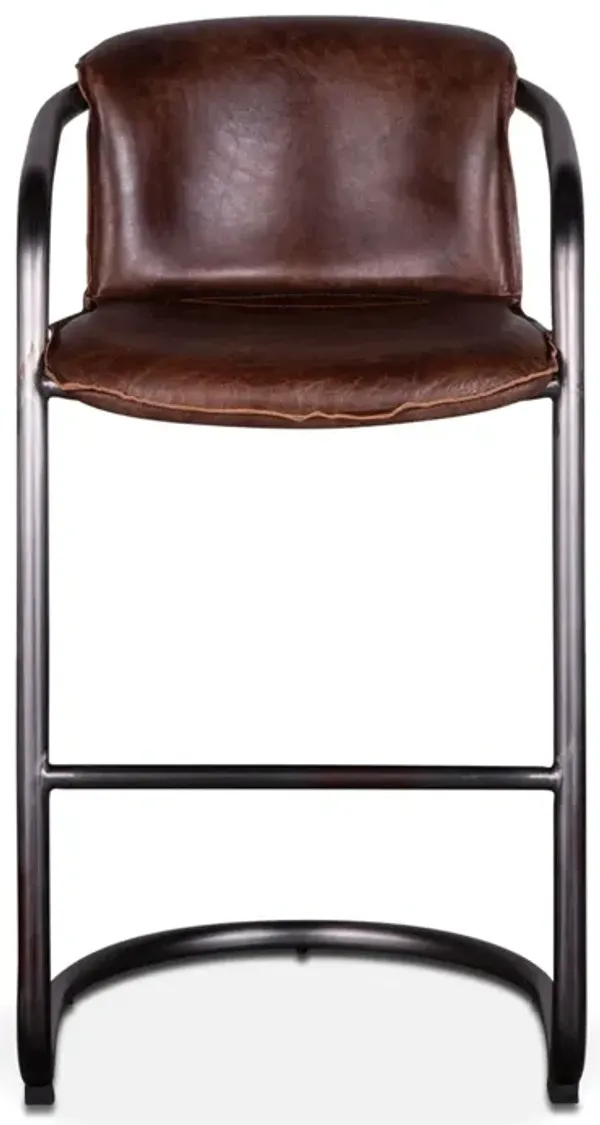 Home Trends Design Portofino Leather Bar Chair Geisha Brown