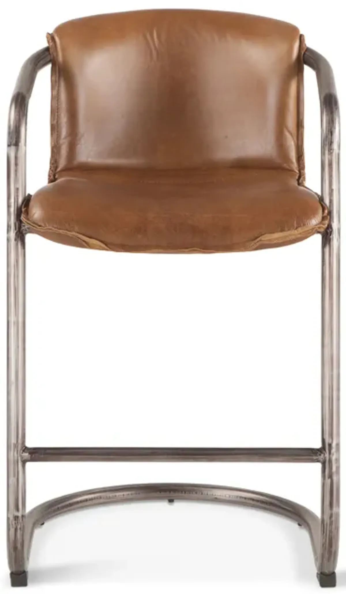 Home Trends Design Portofino Distressed Chestnut Leather Counter Stool