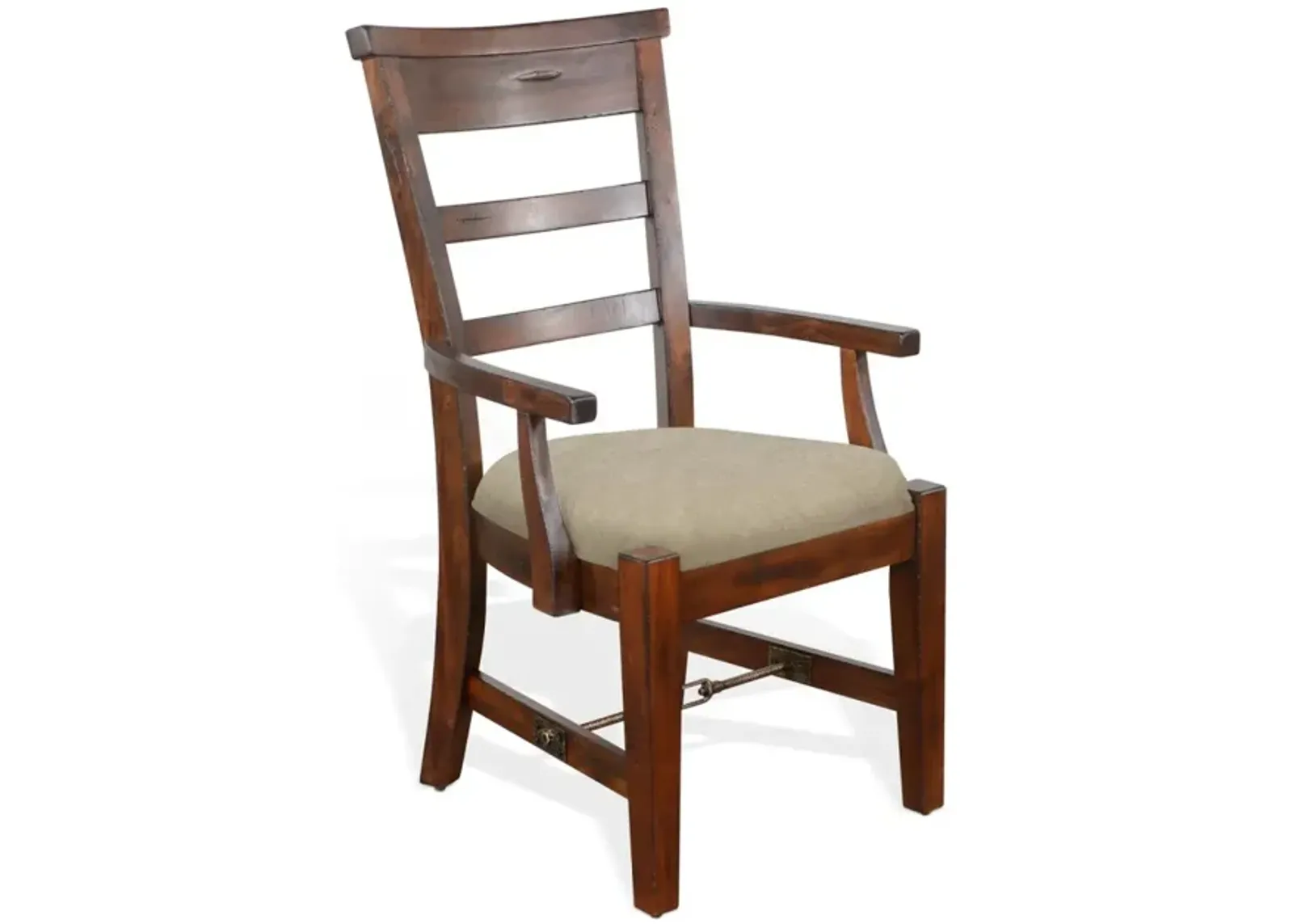 TUSCANY VINTAGE MOCHA ARM DINING CHAIR CUSHIONED SEAT