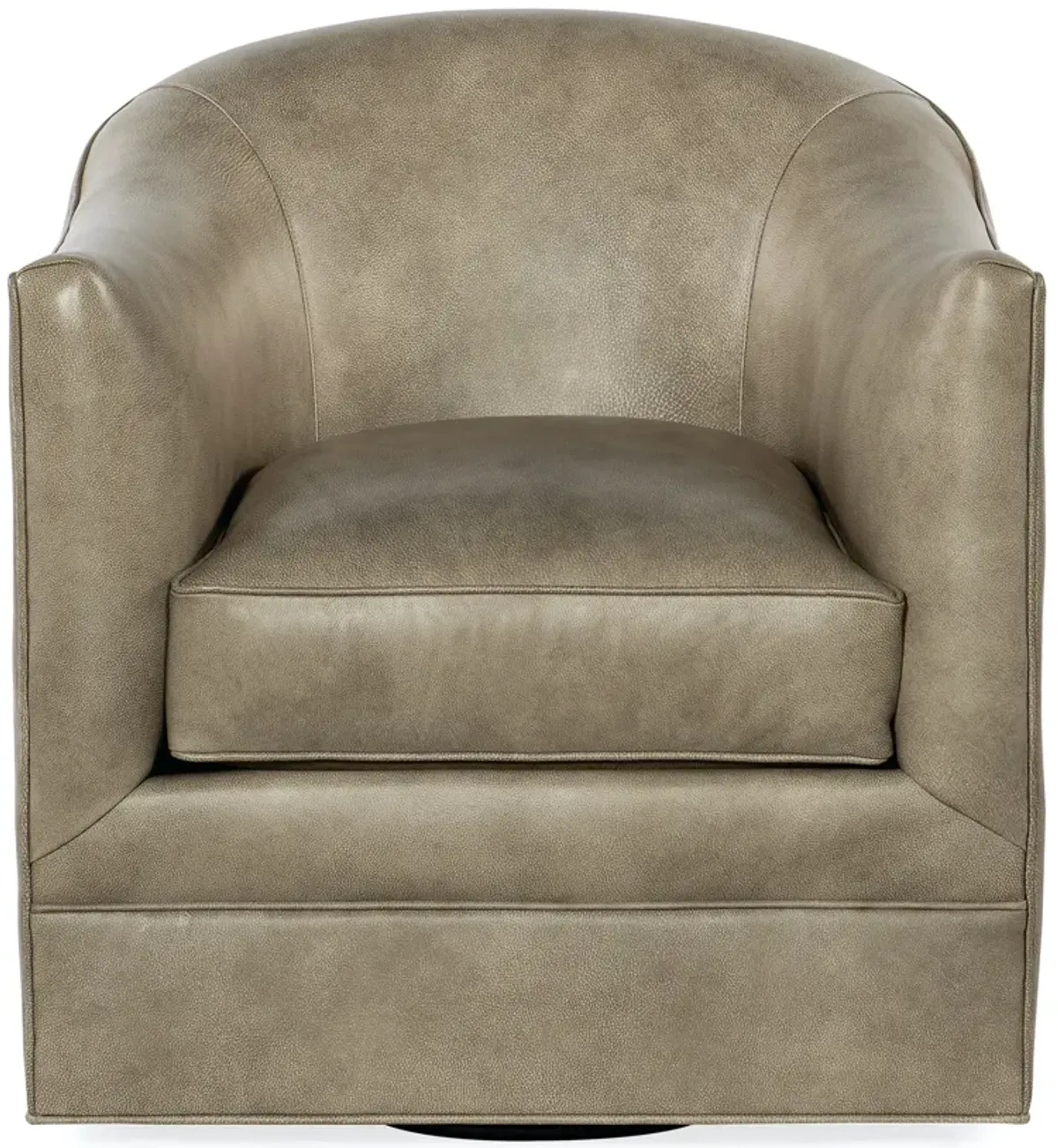 Hooker Furniture Gideon Landscape Sand Cloud Leather Swivel Club Barrel Chair