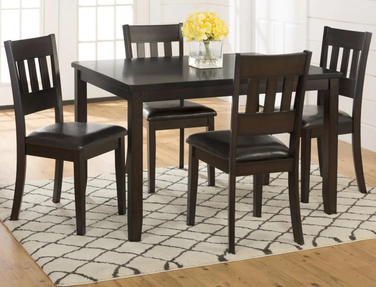 DARK RUSTIC PRAIRIE DINING 5 PACK- DINING TABLE W/4 CHAIRS