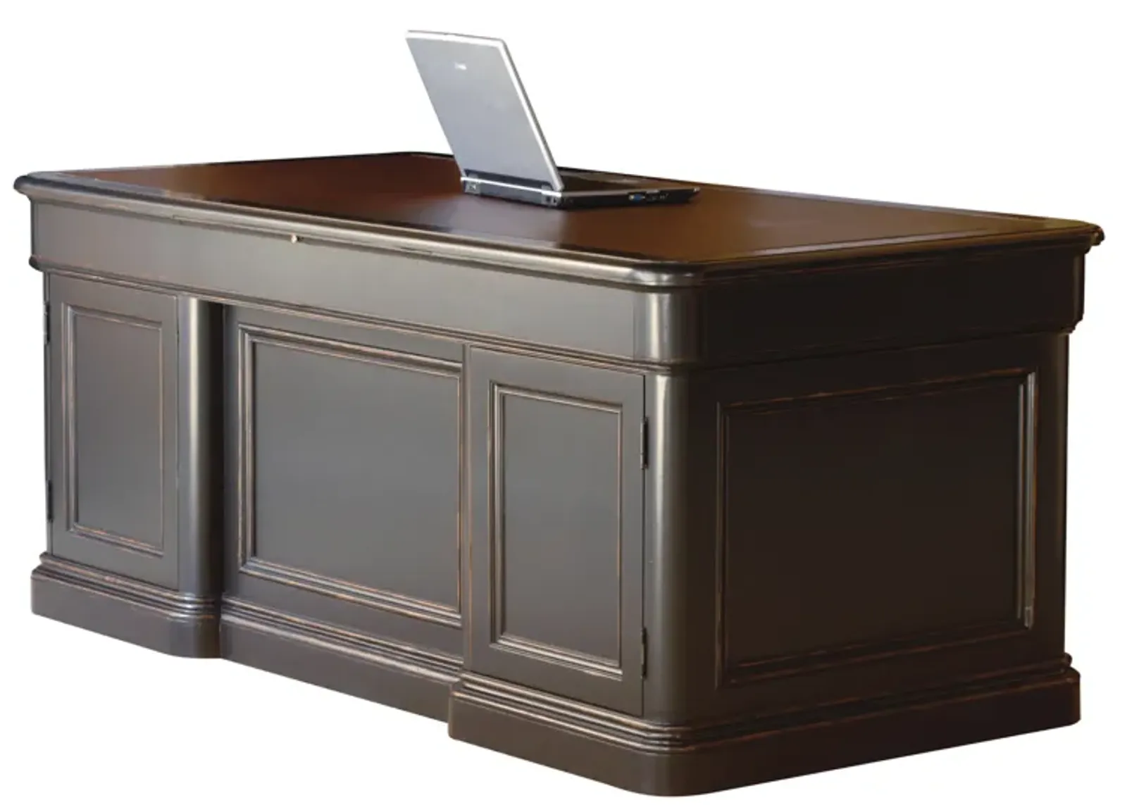 Hekman Executive Desk Leather Top Louis Phillipe