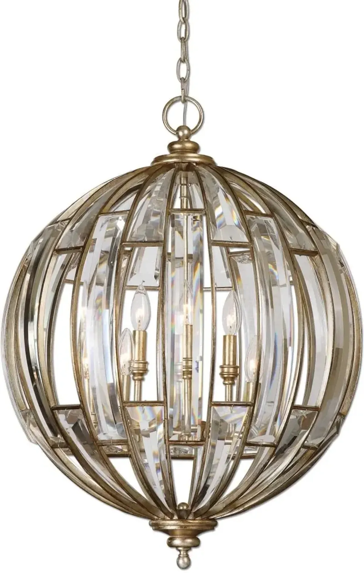 VICENTINA BURNISHED SILVER 6-LIGHT SPHERE PENDANT