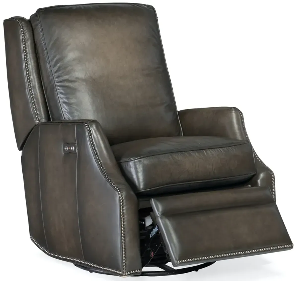 Hooker Furniture Kerley Sarzana Castle Power Swivel Glider Leather Recliner Chair