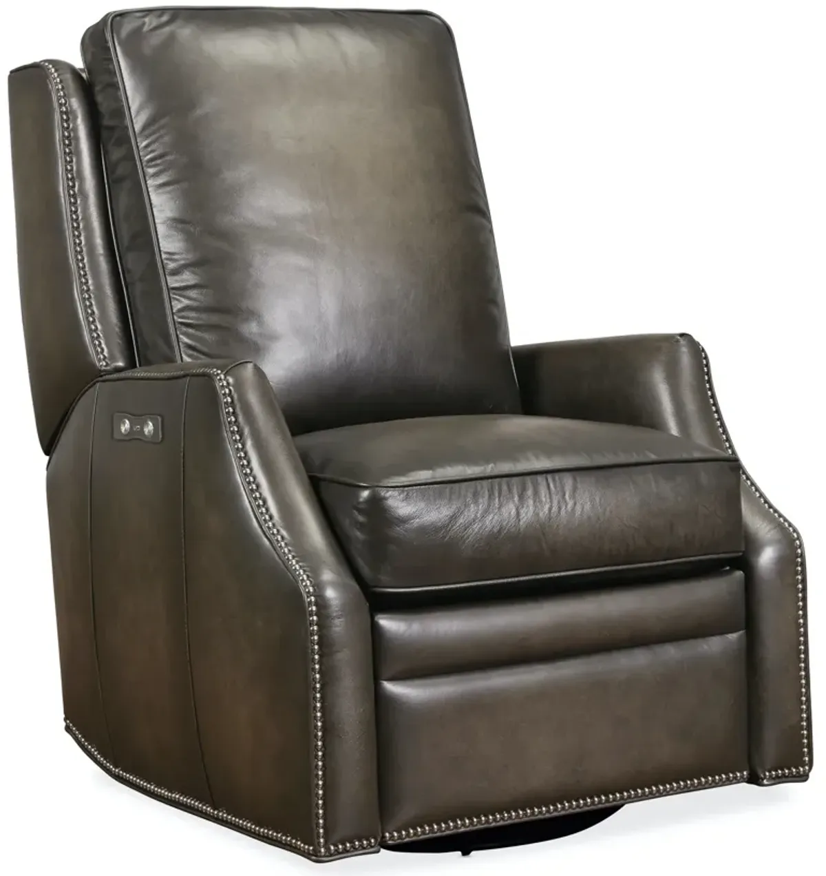 Hooker Furniture Kerley Sarzana Castle Power Swivel Glider Leather Recliner Chair