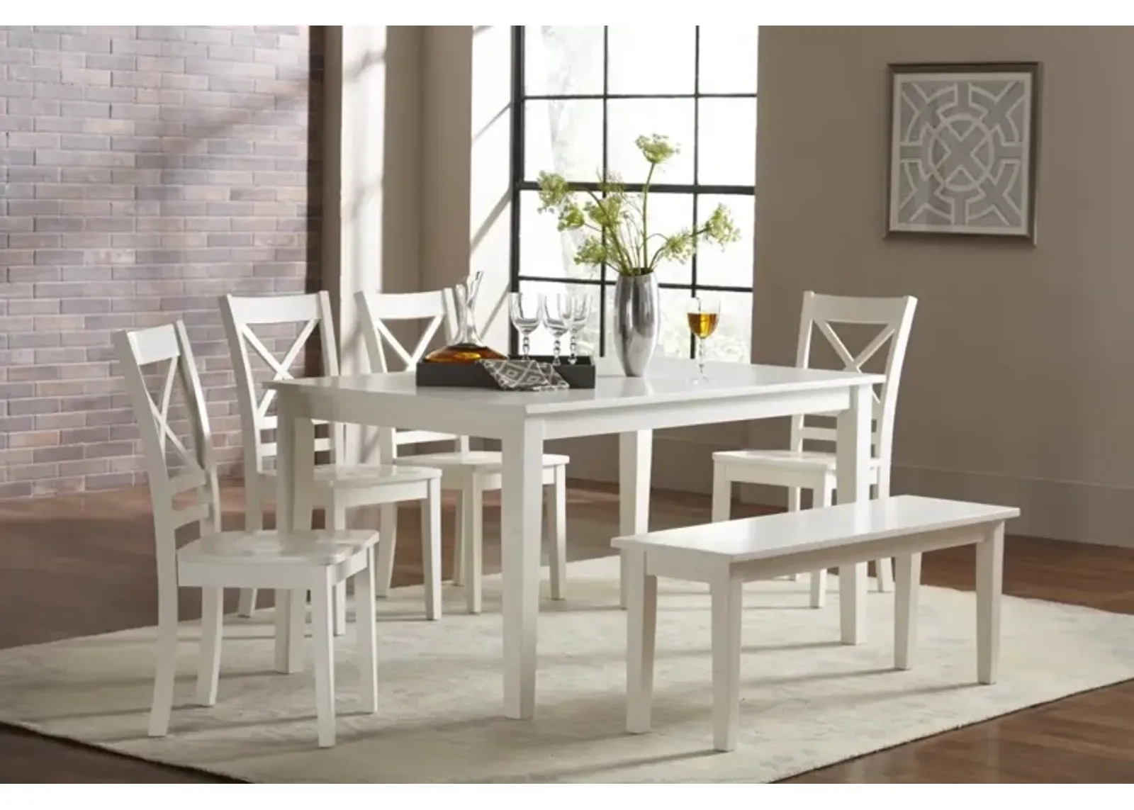 Jofran Simplicity Rectangle Dining Table Paperwhite