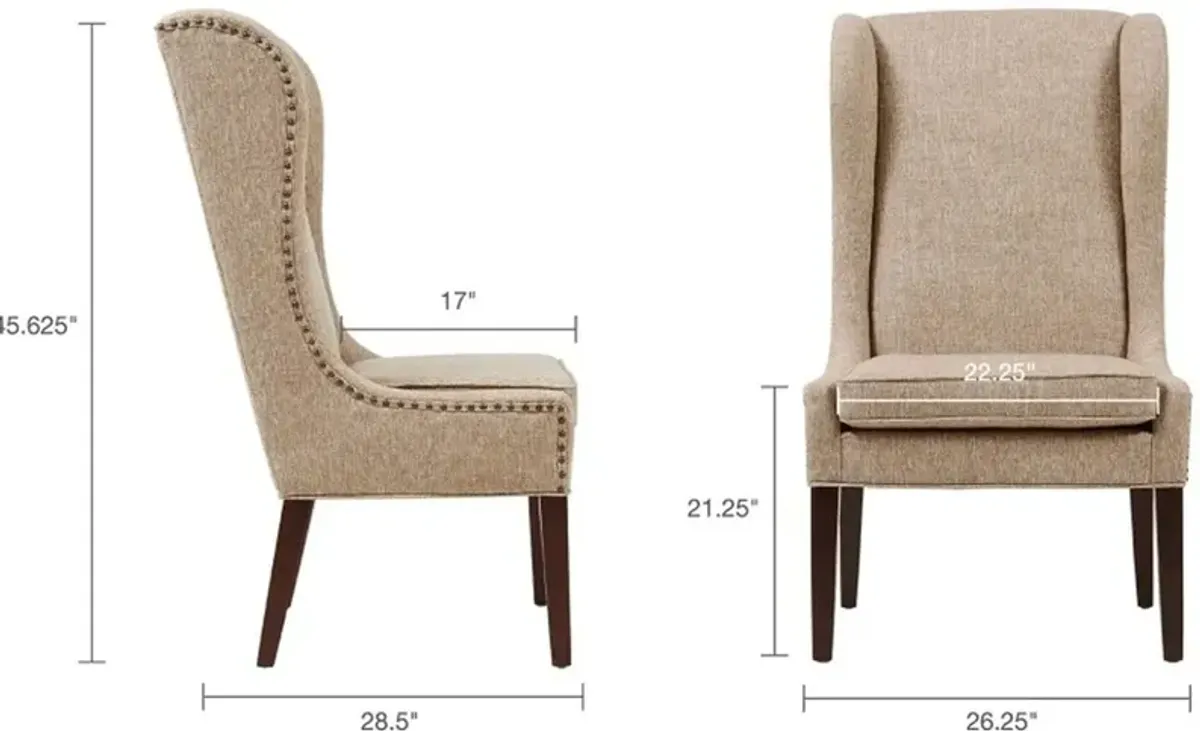 Olliix Madison Park Beige Garbo Captains Dining Chair