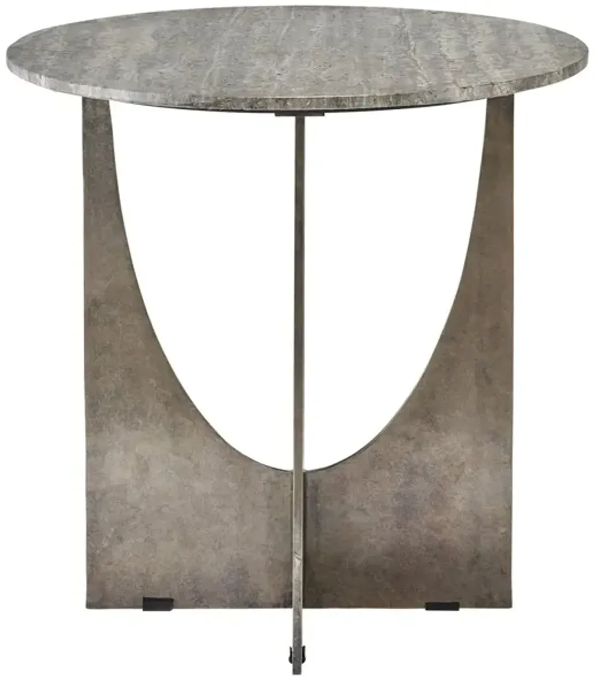 Universal Curated Op Art Aged Pewter/Gray End Table
