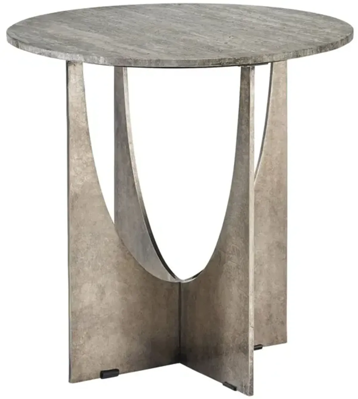 Universal Curated Op Art Aged Pewter/Gray End Table