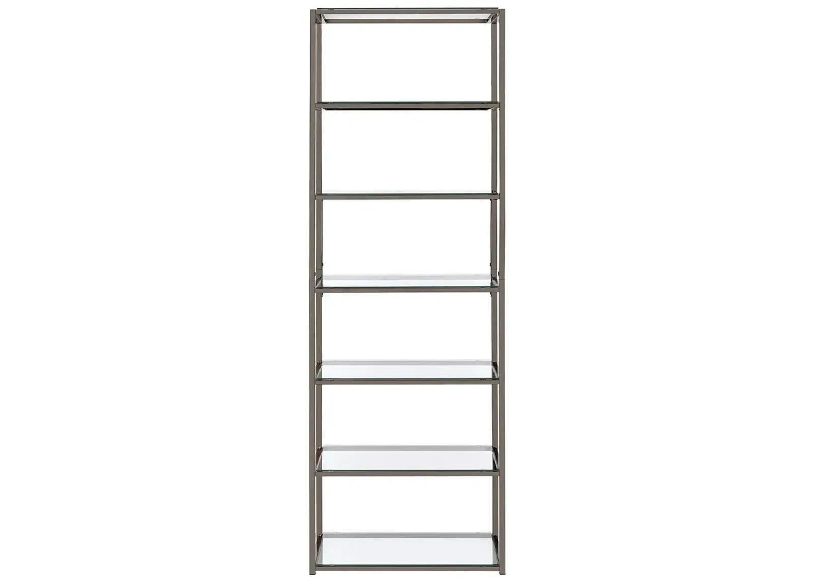 Coaster Kate 78 Inch 5-Shelf Glass Bookshelf Black Nickel