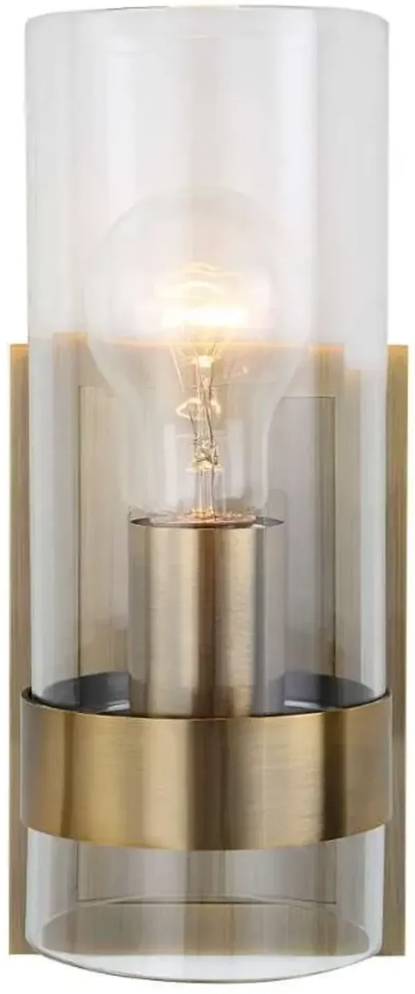 Uttermost Cardiff 1-Light Antique Brass Cylinder Sconce